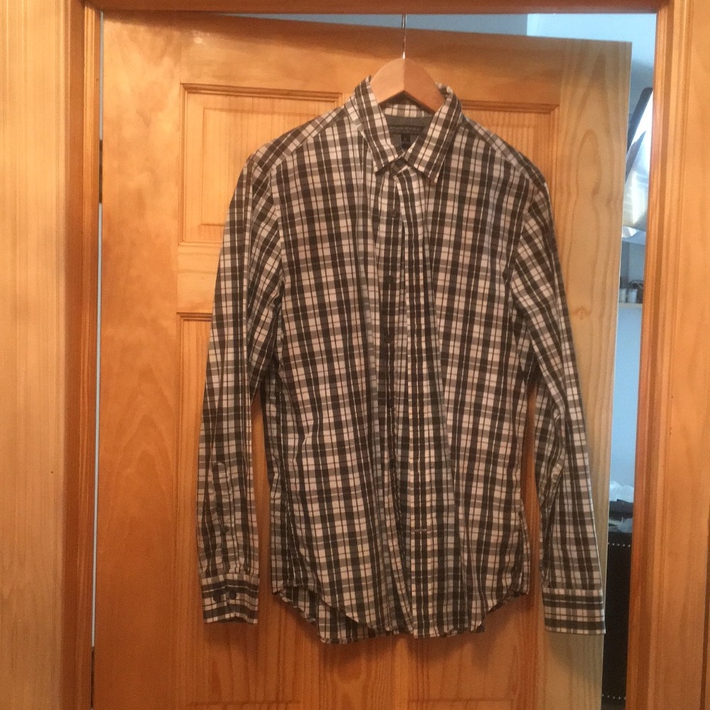 Banana republic black and white flannel